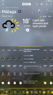 BBC Weather android App screenshot 1