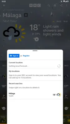 BBC Weather android App screenshot 2